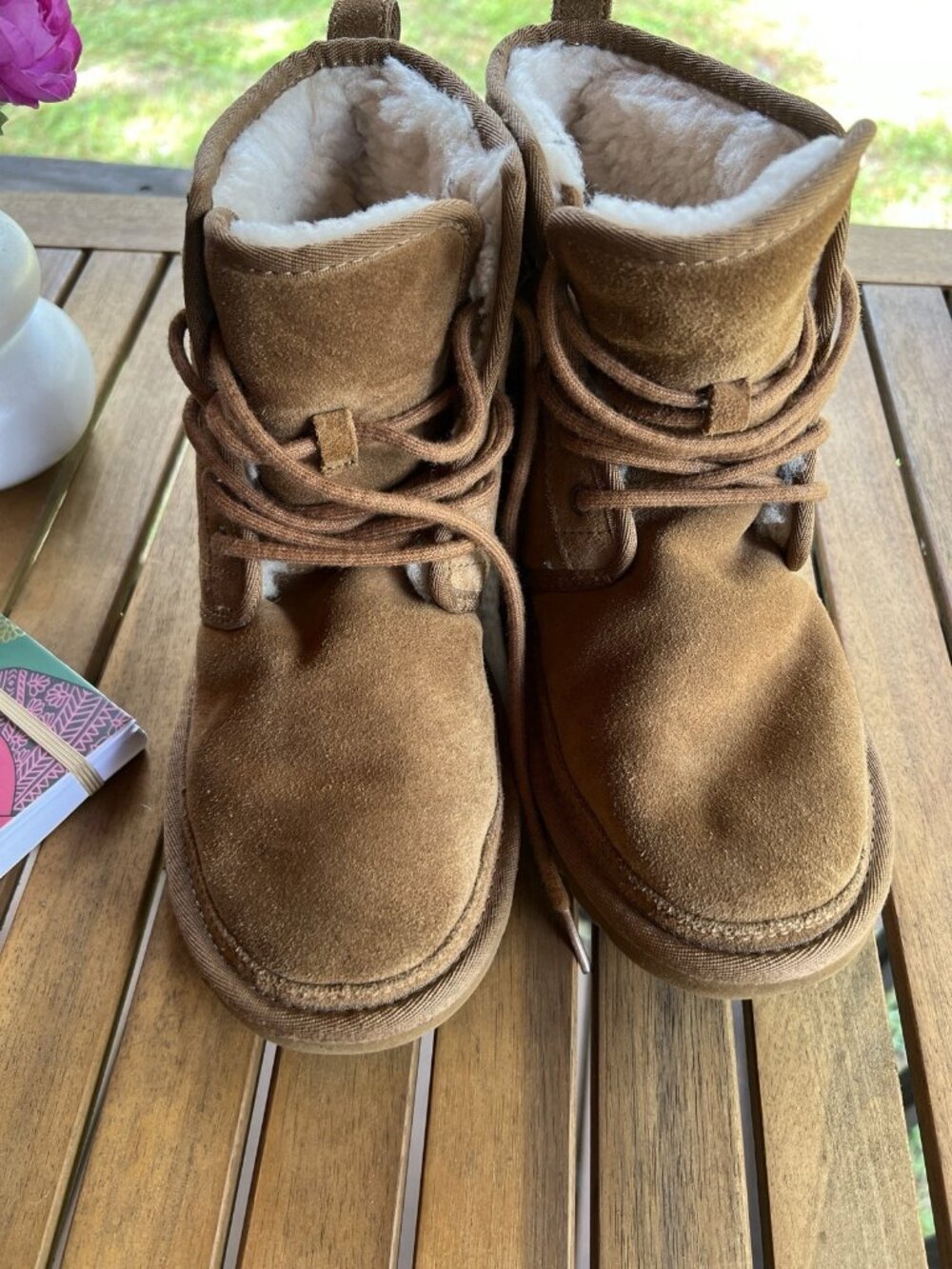 UGG Harkley 1016472 Chestnut Suede Wool Boots Men’s 7